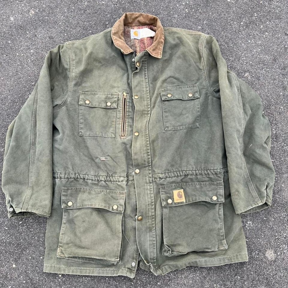 1990s Blanket Lined Carhartt Chore Jacket size XL